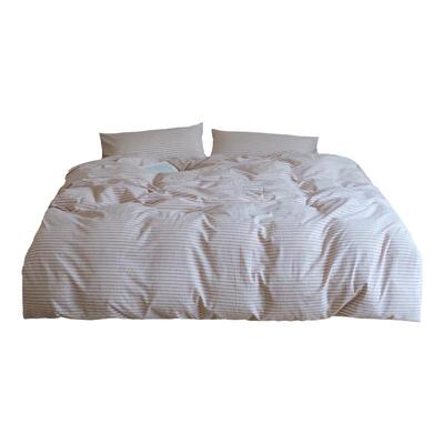 中古红条纹纯棉色织水洗棉四件套