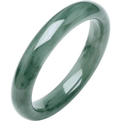 周六福天山翠手镯女晶莹透亮石英质玉镯大气玉镯送女友节日礼物