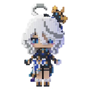 同人二创大芙宁娜积木人原神系列高难度拼装动漫手办3d模型积木