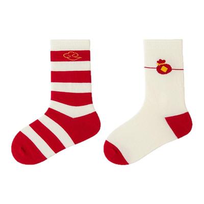 迷你巴拉男女宝宝冬2双装红袜