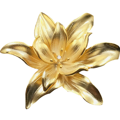 金色云裳仙子百合花胸针