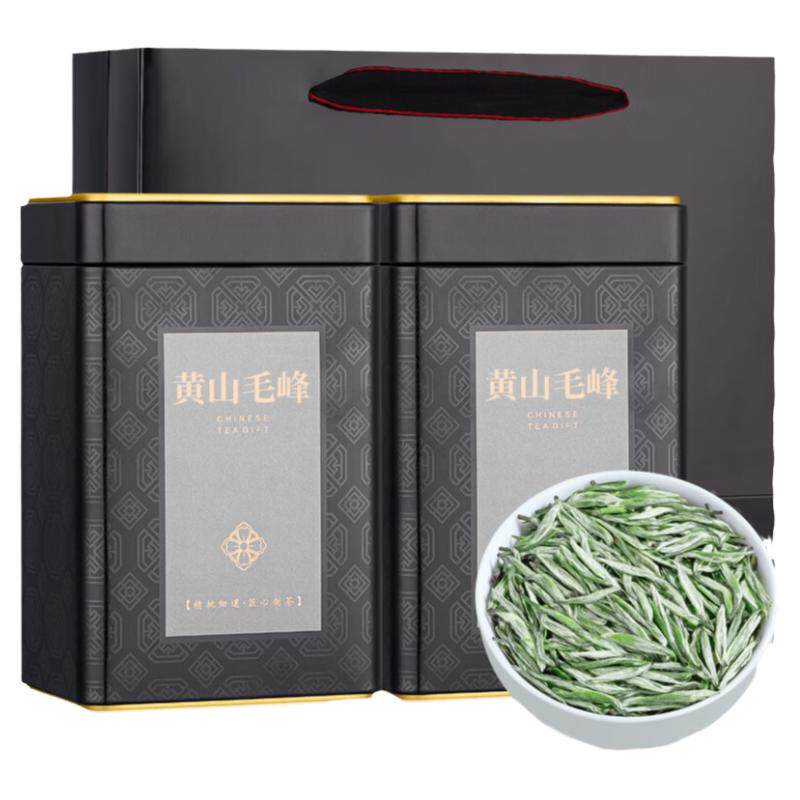 福茗源绿茶叶 黄山毛峰 浓香特级一等125g*4罐明前2025新茶礼盒