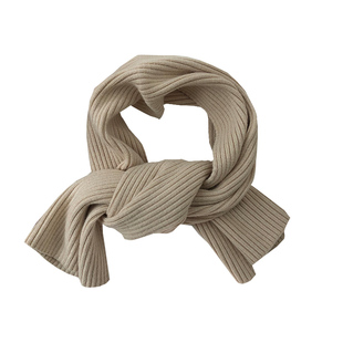 秋冬可爱女ins潮米白绿色针织毛线护颈短款小围巾装饰男灰色围脖