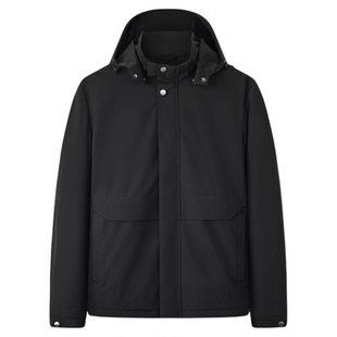 九牧王男装秋冬易打理便装帽领舒适时尚百搭商务休闲夹克