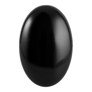 椭圆黑曜石手把件天然原石水晶手握盘玩把玩件五行水黑色石头摆件