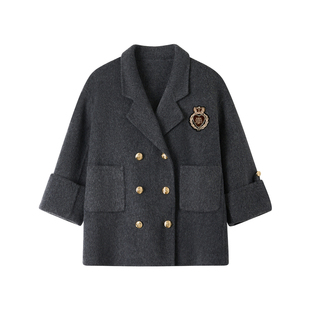 OPCP儿童双面呢大衣秋冬新款女童双面羊绒风衣中大童男童韩版风衣