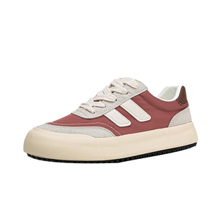 Semir女鞋德训鞋女2025新款秋冬红色薄款厚底休闲百搭运动板鞋子