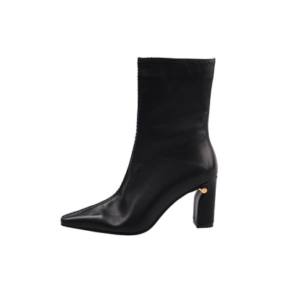 欧美风粗跟高跟鞋气质百搭短靴