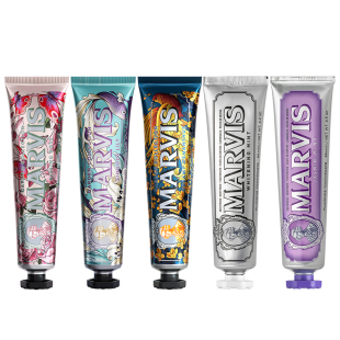 Marvis玛尔仕缤纷花园亮白薄荷牙膏5支清新净澈呵护牙龈口腔护理