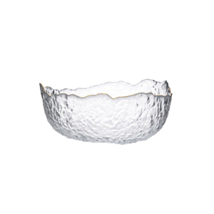 透明金边水晶玻璃碗ins家用高颜值盆碗器皿水果盘蔬菜沙拉碗餐具