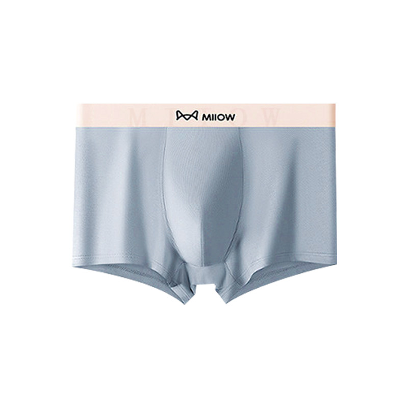 猫人纯棉男士平角内裤10A抑菌透气吸汗舒适大码四角裤衩撞色腰头