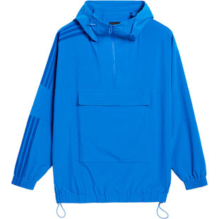 Adidas/阿迪达斯官方正品三叶草女子宽松半拉链连帽卫衣HE2763