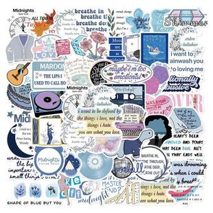 50张卡通可爱霉霉专辑Taylor Swift涂鸦贴纸电脑手账滑板头盔墙面保温杯吉他笔记本行李箱PVC不干胶防水贴画