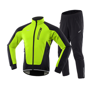 骑行服套装冬季男士防风保暖山地自行车单车服抓绒骑行休闲裤装备