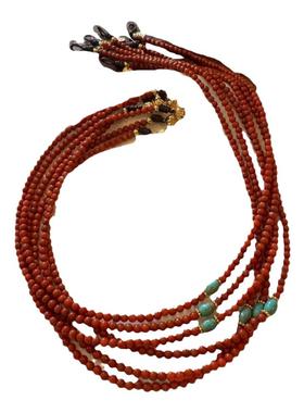 天然南红串珠绿松石项链女