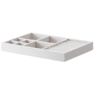 懒角落首饰托盘收纳盒绒布垫饰品戒指手耳环钉项链家用抽屉内分隔