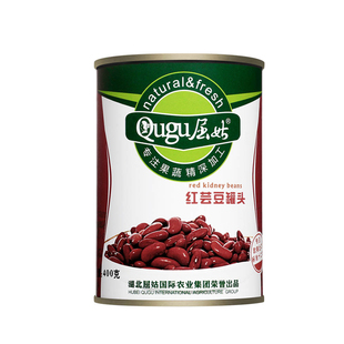 屈姑红芸豆罐头400g*4/24罐 家用即食沙拉豆西餐配料红腰豆大红豆