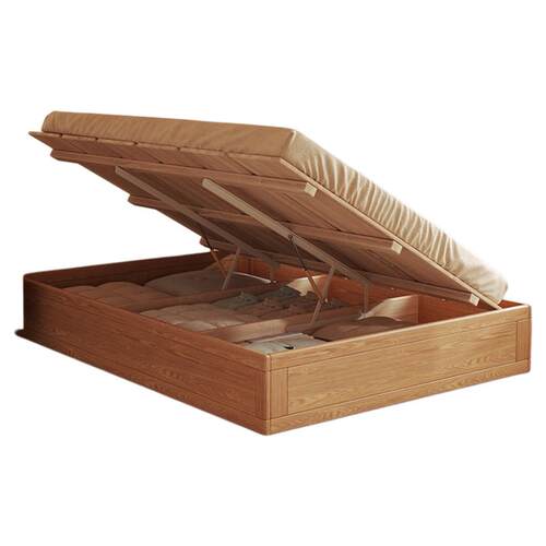 全实木无床头储物床高箱带储物空间榻榻米液压气压侧开箱式地台床