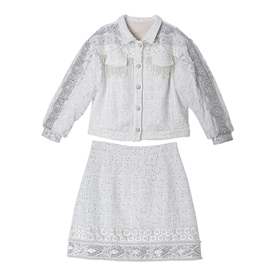 麦叙重工民族风仿羊羔毛外套短裙