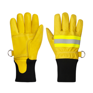 阻燃隔热防火耐高温救援手套荣之拓牛皮消防比武手套GL9600 9500