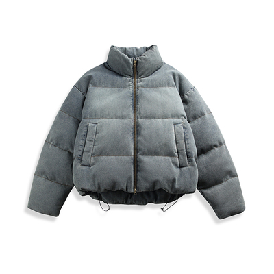 11E 牛仔双色短款羽绒服基础款美式复古加厚外套