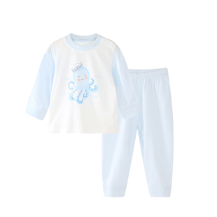 象比家族婴儿内衣套装纯棉分体宝宝秋衣秋裤二件套无骨家居服睡衣
