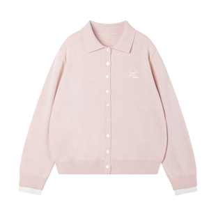 MUCMUKN【心动早春】白蝶贝母扣羊毛混纺翻领毛衣开衫女童26春新