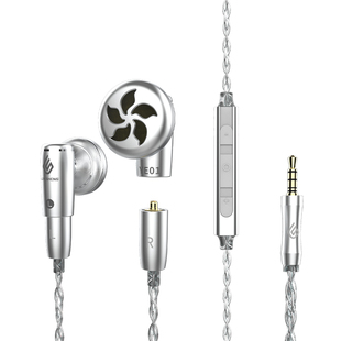 轮声YE01平头塞有线耳机HIFI音质可换线MMCX插拔式发烧专业带麦克
