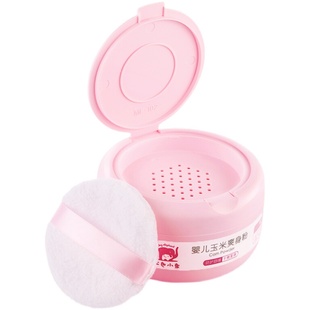 红色小象爽身粉婴幼儿热痱子粉新生儿童宝宝专用天然玉米粉扑正品