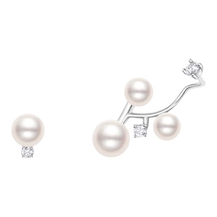 赫生HUSSAIN星点不对称悬浮珍珠耳钉清冷千金感耳环轻奢小众耳饰