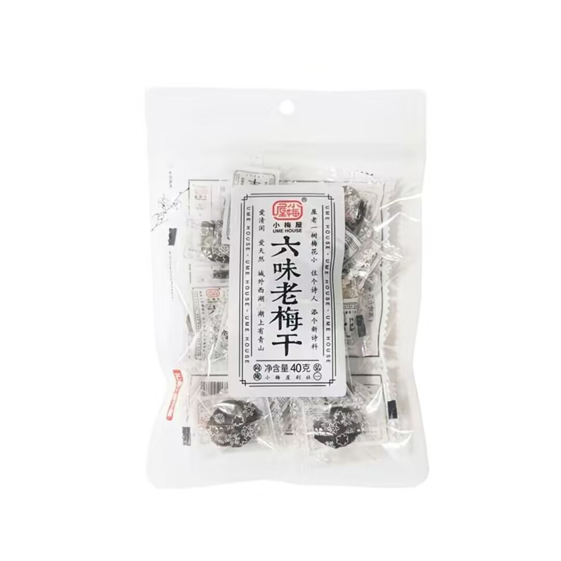 小梅屋六味老梅干6袋 酸甜零食青梅果干蜜饯酸话梅干休闲孕妇梅子