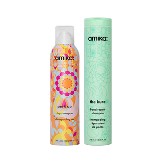 【限定套组】amika 干发喷雾免洗蓬松深层修护洗发水护发素套组