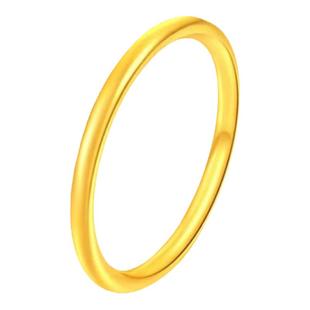 黄金素圈戒指金包银实心情侣对戒古法光面银包金戒指七夕女友礼物