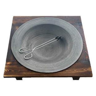 烧烤架火盆烤火炉实木家用户外冬季取暖炭盆铸铁网红庭院烤火碳盆