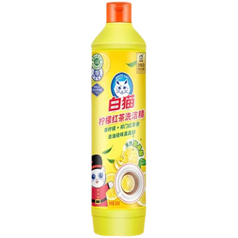 白猫柠檬红茶洗洁精500g瓶装
