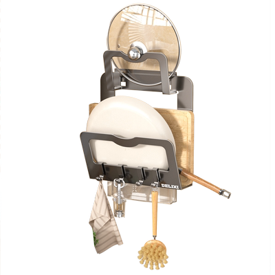 德力西厨房置物架锅盖架免打孔