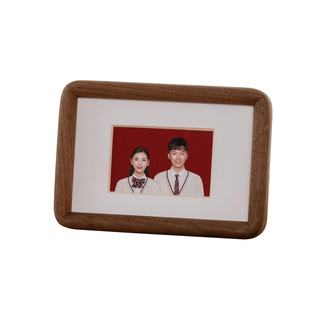 正方形胡桃木结婚登记照相框摆件相片打印加相框6寸八寸相框摆台
