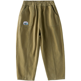 【加绒】棉花堂童装男童裤子秋冬儿童工装裤女童休闲裤冬季加厚款