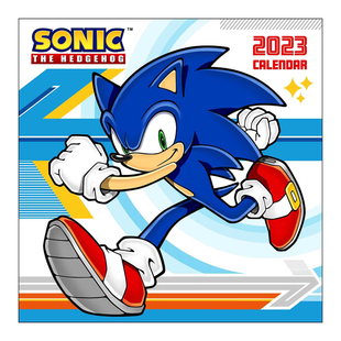 英文原版 刺猬索尼克 音速小子 Sonic the Hedgehog 2023 挂历 Wall Calendar Knuckles Dr. Eggman 图书周边 进口正版