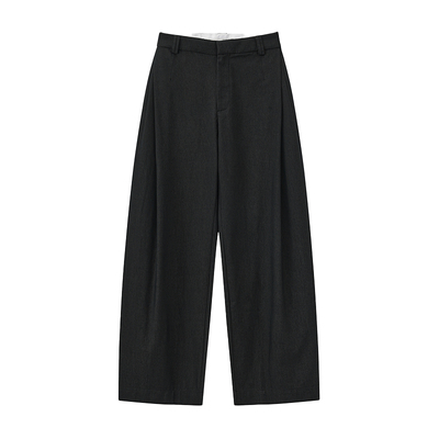 CUBIC复古摩登弧形廓形阔腿裤