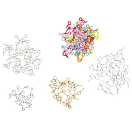 羊眼钉自攻螺丝钉吊环挂钩吊坠diy钥匙扣金属配件彩色羊角钉挂件