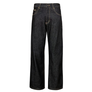 RuleByMe手缝针13盎司原牛A字直筒廓形646微喇固色牛仔裤垂感长裤