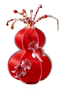 葫芦摆件锦鲤鱼装饰客厅卧室发光灯笼手工diy材料包新年福禄摆件