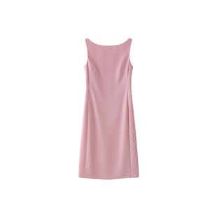 Into Fiction 欲望都市Natasha高级醋酸面料粉色露背修身连衣裙