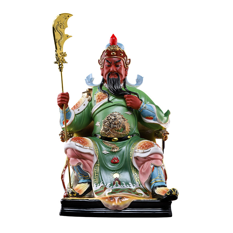 大尺寸陶瓷立刀关公坐像武财神
