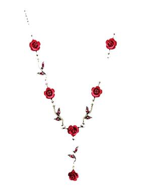 玫瑰花项链女小众设计感