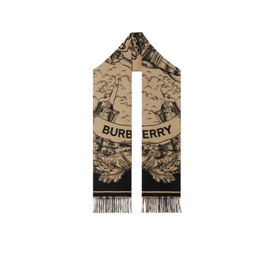 【自营】Burberry/博柏利战马围巾羊绒双面披肩圣诞礼物送女友