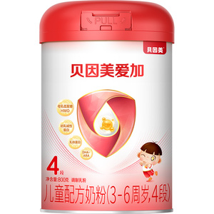 裸价抢购】贝因美爱加4段奶粉儿童乳铁蛋白四段牛奶粉800g旗舰店