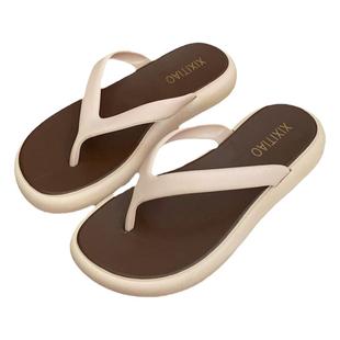 细细条 高级感夹脚凉拖鞋夏沙滩防滑百搭休闲女士外穿拼色人字拖