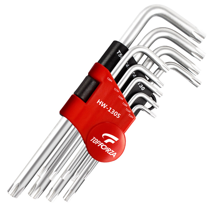 拓伏锐梅花星型内六角扳手套装中心带孔花形螺丝刀起子组L型9件套